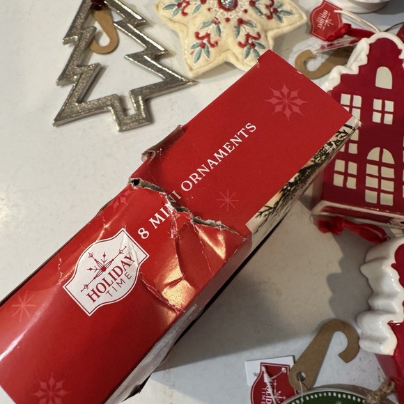 Christmas Ornaments Holiday Time Scandinavian Style Wood Metal Plastic Lot Of 20 - Picture 8 of 8